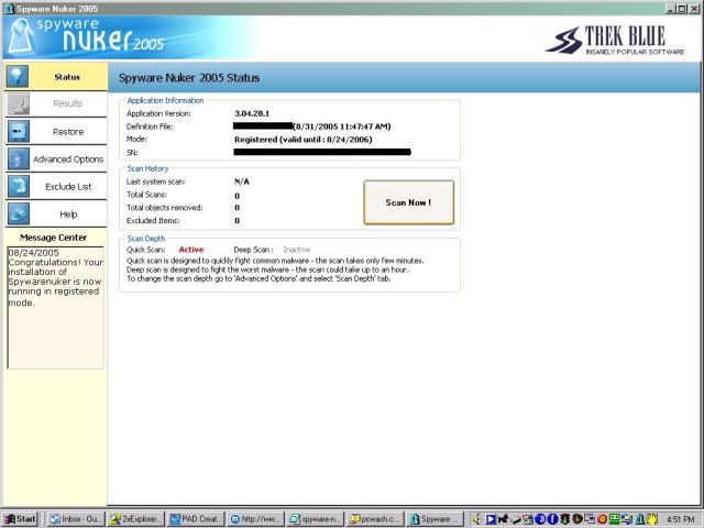 Spyware Nuker 4.8.68 software screenshot