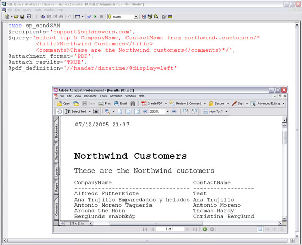 SqlAnswersMail 3.1.5 software screenshot