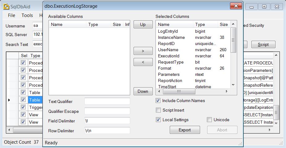 SqlDbAid 2.5.0.0 software screenshot