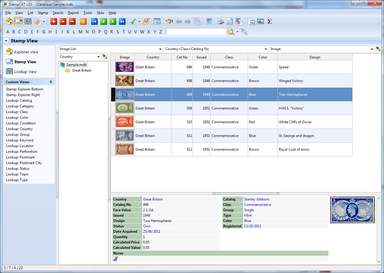StampCAT 10.23 software screenshot
