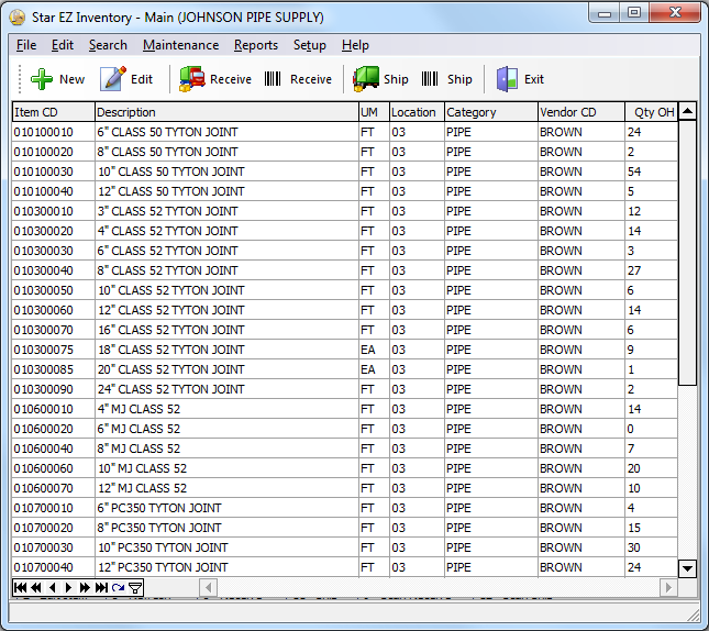 Star EZ Inventory Network Edition 2.86 software screenshot