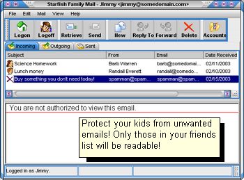 Starfish Family Mail 1.51 software screenshot