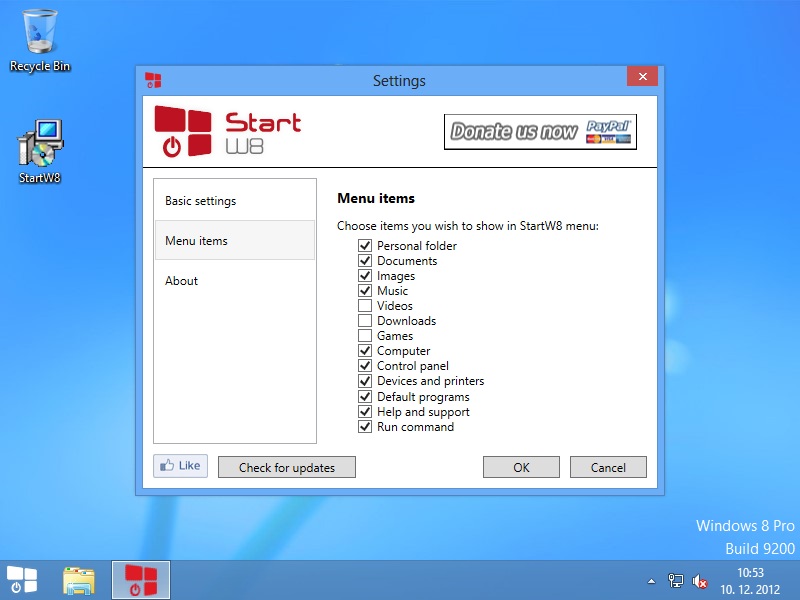 StartW8 1.1.41.0 software screenshot