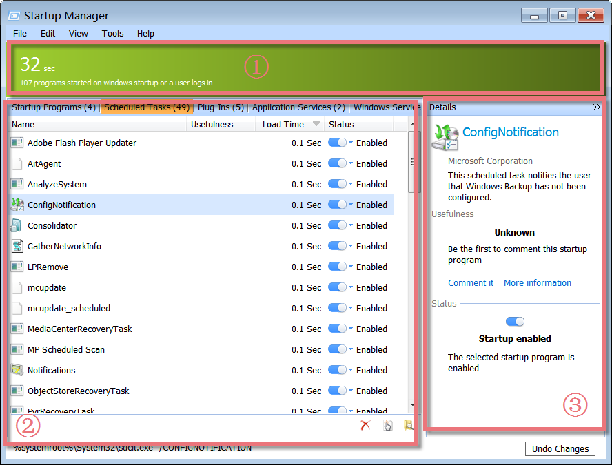 Startup Manager (formerly Quick StartUp) 5.10.1.103 software screenshot