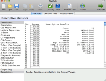 StatCalc 8.1.3 software screenshot