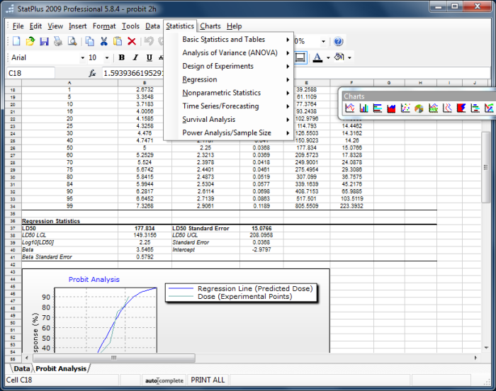 StatPlus 2009 5.8.4.0 software screenshot