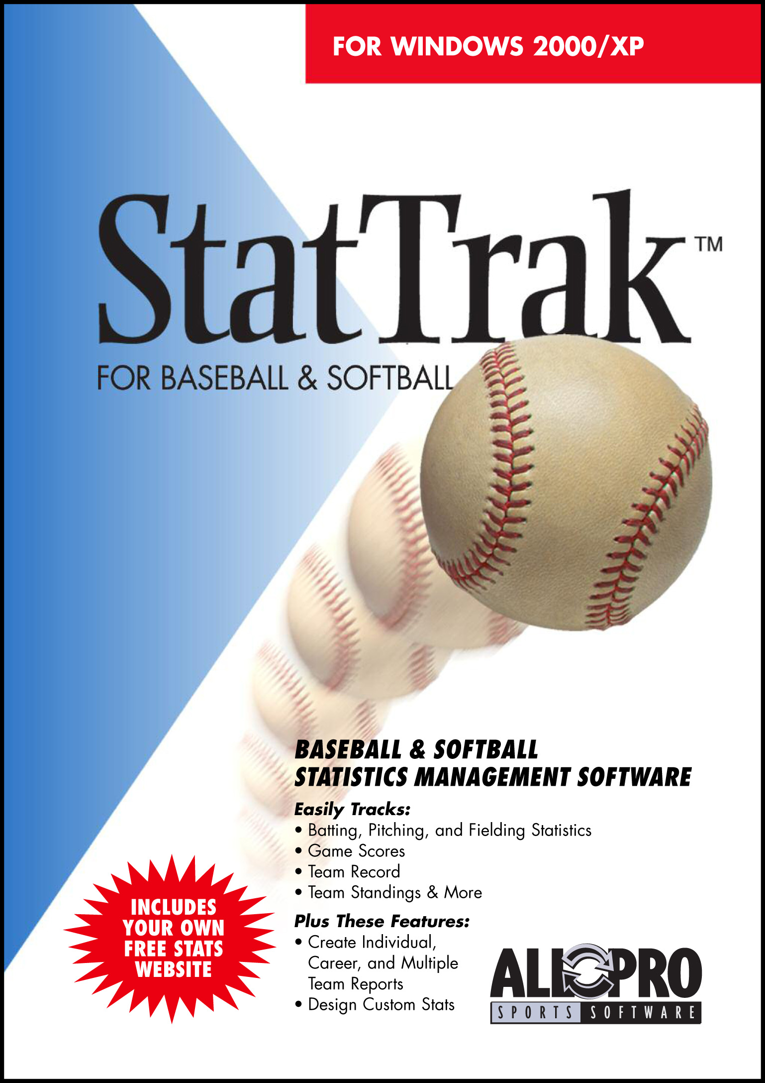 StatTrak for Baseball / Softball 10 software screenshot