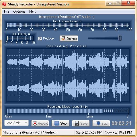 Steady Recorder 3.1.1 software screenshot