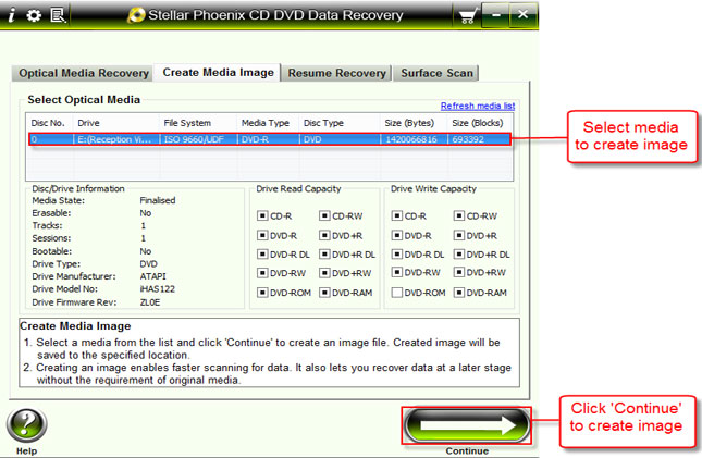 Stellar Phoenix CD DVD Data Recovery 4.2.0.0 software screenshot
