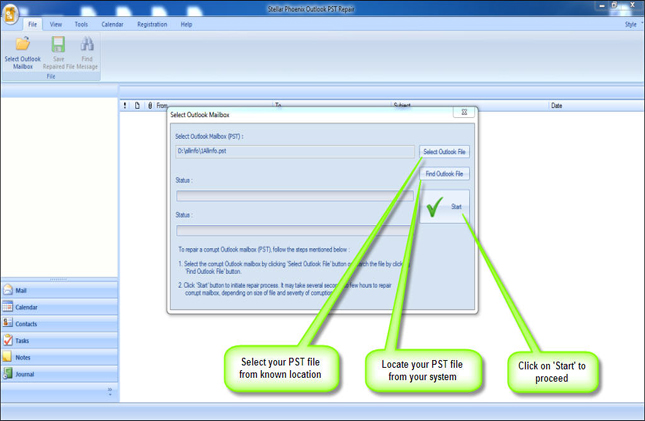 Stellar Phoenix Outlook PST Repair 6.0.0.0 software screenshot