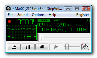 Stepvoice Recorder 1.8 software screenshot