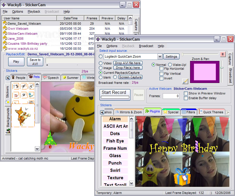 StickerCam 3.2.41 software screenshot