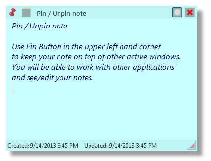 Sticky Notes 1.0.0.12 software screenshot