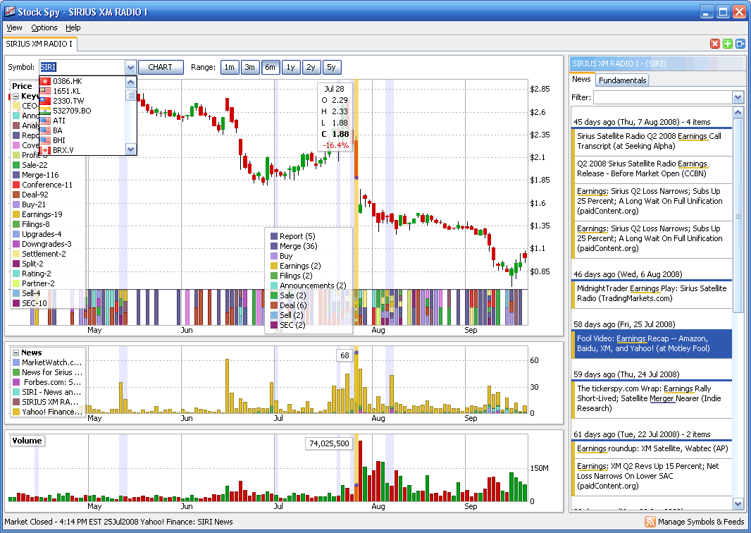 Stock Spy 1.87 software screenshot