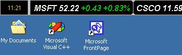 Stock Ticker Application Bar 2.35 software screenshot