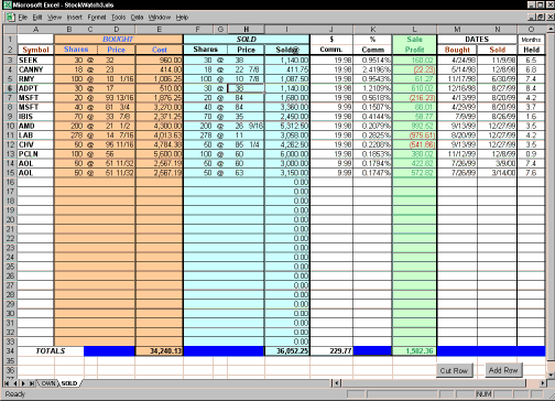StockWatch 7.5 software screenshot