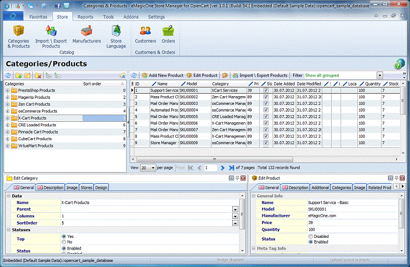 Store Manager for OpenCart 1.15.0.502 software screenshot