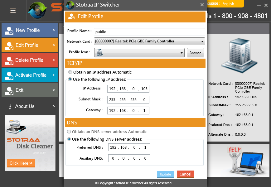 Stotraa IP Switcher 1.1.1.0 software screenshot
