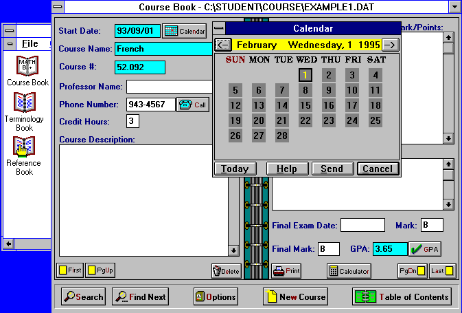 Student Organizer 2.13 software screenshot