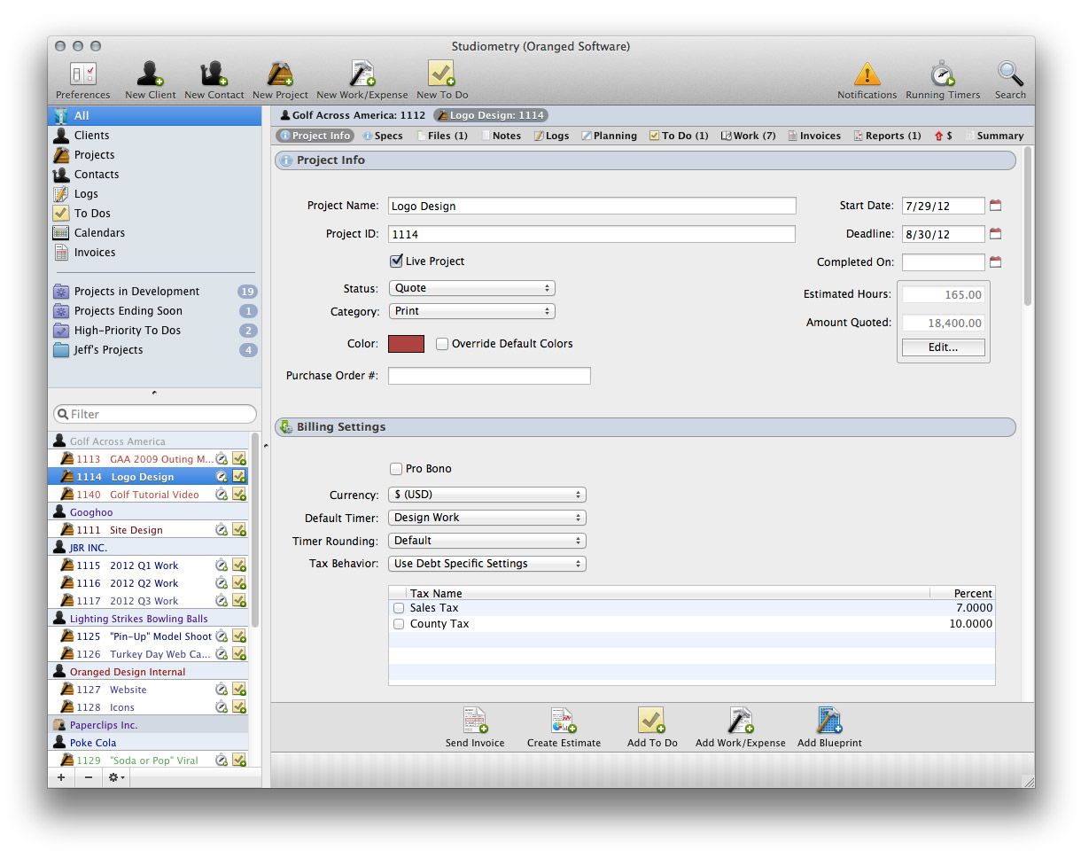 Studiometry 13.0.6 software screenshot
