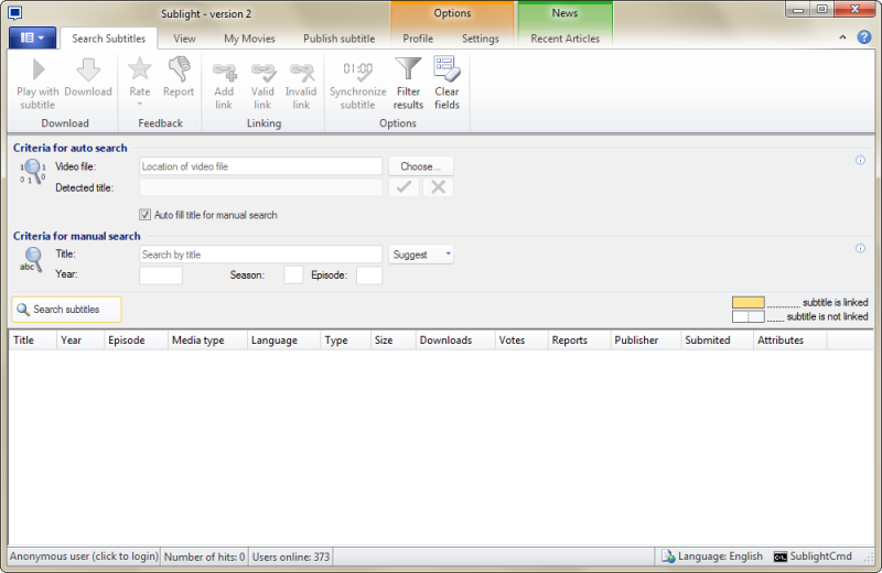Sublight 5.3.1006 software screenshot