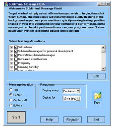 Subliminal Flash Messaging 2.1 software screenshot