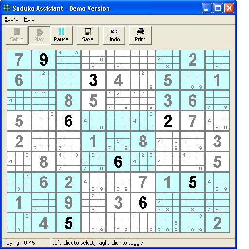 Sudoku Assistant 1.00 software screenshot