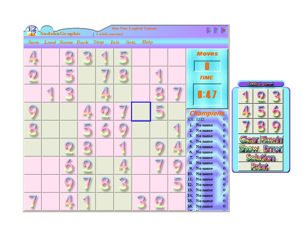 Sudoku Graphic 3.07 software screenshot