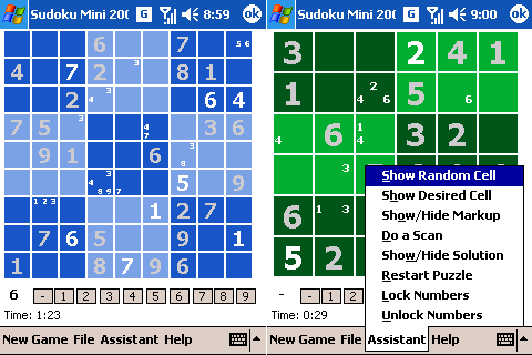 Sudoku Mini 2.56 software screenshot