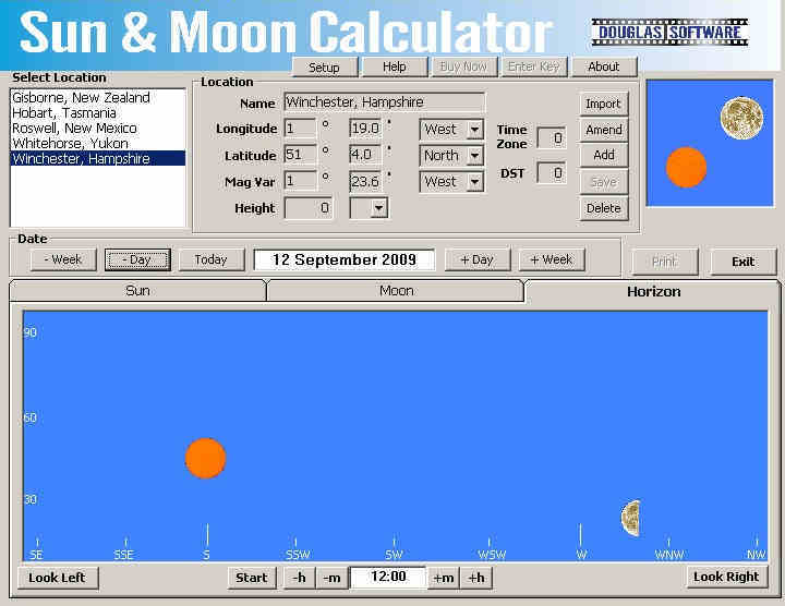 Sun & Moon Calculator 4.4.2 software screenshot