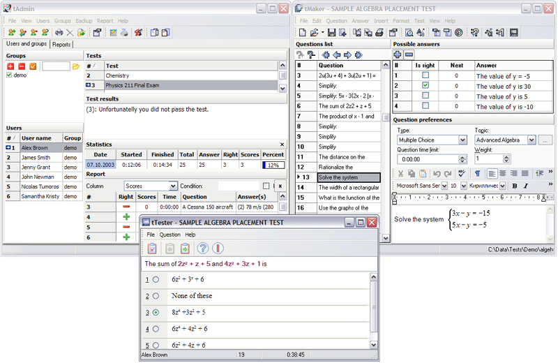 SunRav TestOfficePro 5.0 software screenshot