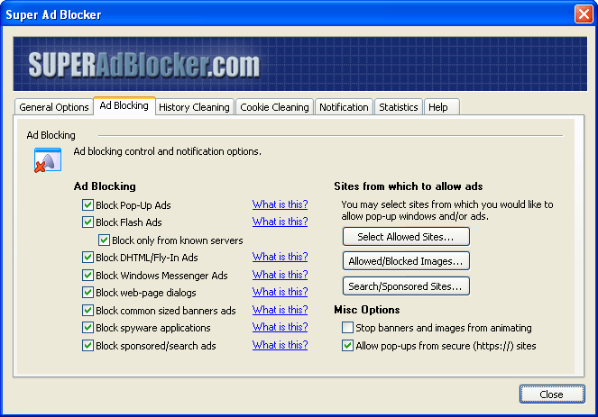 Super Ad Blocker 4.5.1004 software screenshot