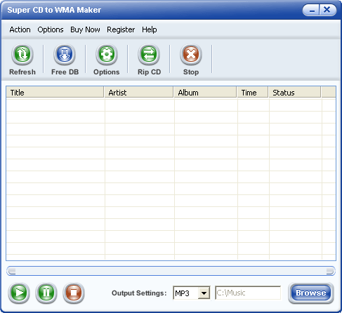Super CD to WMA Maker 1.00 software screenshot