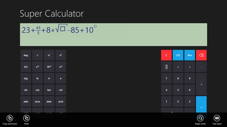 Super Calculator for Windows 8 1.4.0.0 software screenshot