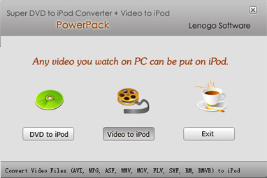 Super DVD to iPod Converter + Video to i 1.2.1 software screenshot