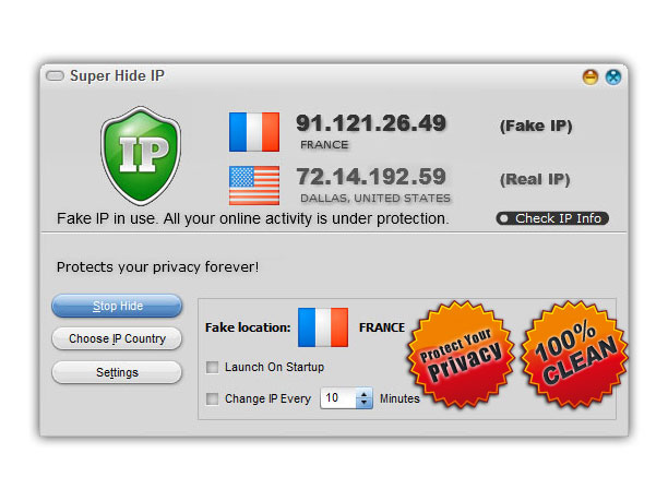 Super Hide IP 3.1.0.2 software screenshot