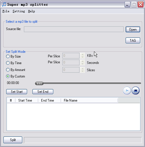 Super MP3 Splitter 1.6.1 software screenshot