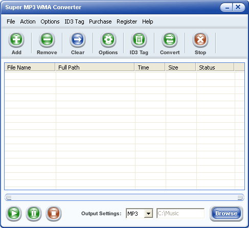Super MP3 WMA Converter 1.00 software screenshot