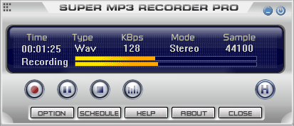 Super Mp3 Recorder Pro 6.0 software screenshot