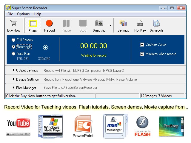Super Screen Recorder 8.9 software screenshot