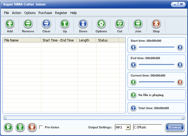 Super WMA Cutter Joiner 1.00 software screenshot
