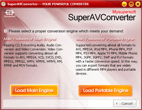 SuperAVConverter 10.0 software screenshot