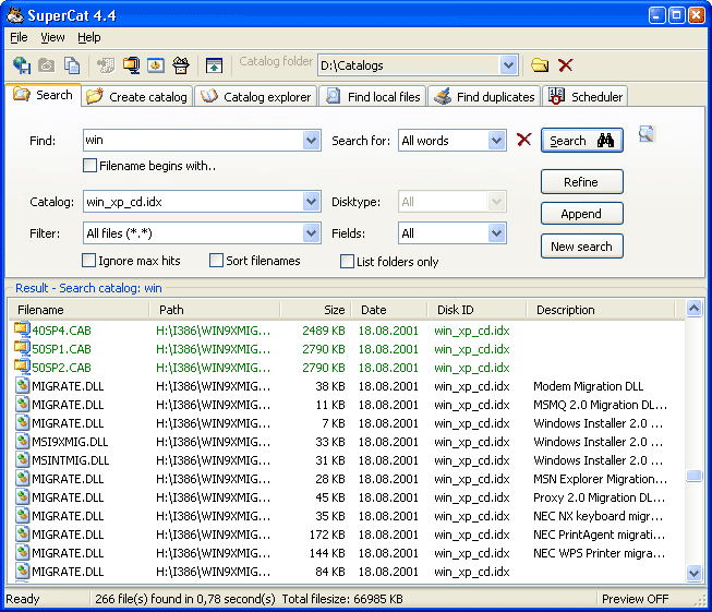SuperCat 4.5 software screenshot