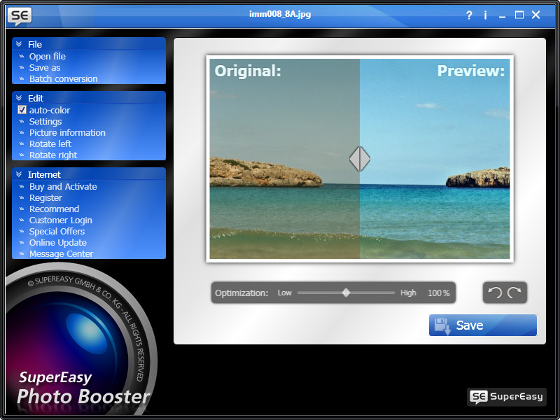 SuperEasy Photo Booster 1.1.3056 software screenshot