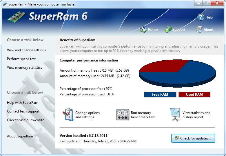 SuperRam 7.5.29.2017 software screenshot