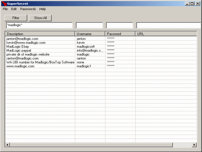 SuperSecret 2.0 software screenshot