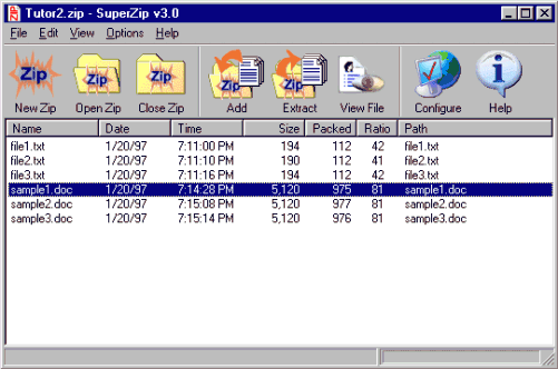 SuperZip - Zip/Unzip Utility 3.0 software screenshot