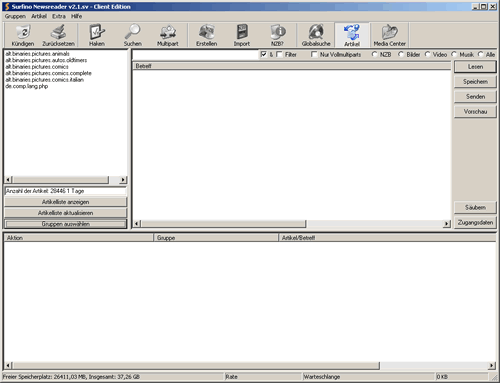 Surfino:Newsreader 2.2.2 software screenshot