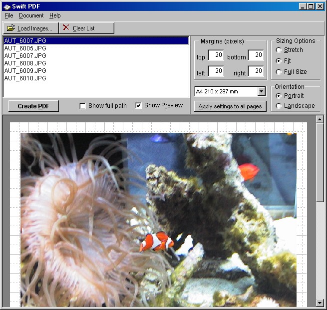 Swift PDF 1.1 software screenshot