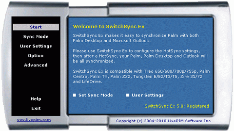 SwitchSync Ex 5.0 software screenshot